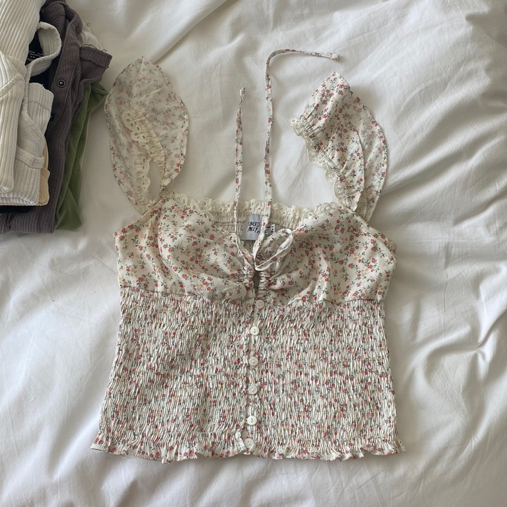 Flower patterned tank top; new condition